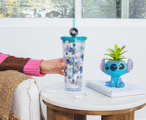 Disney Lilo & Stitch Elvis Stitch 24-Ounce Carnival Cup With Straw Topper Charm