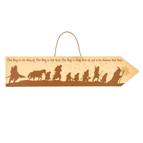 The Lord Of The Rings The Fellowship Framed Wooden Sign | 20 x 5 Inches