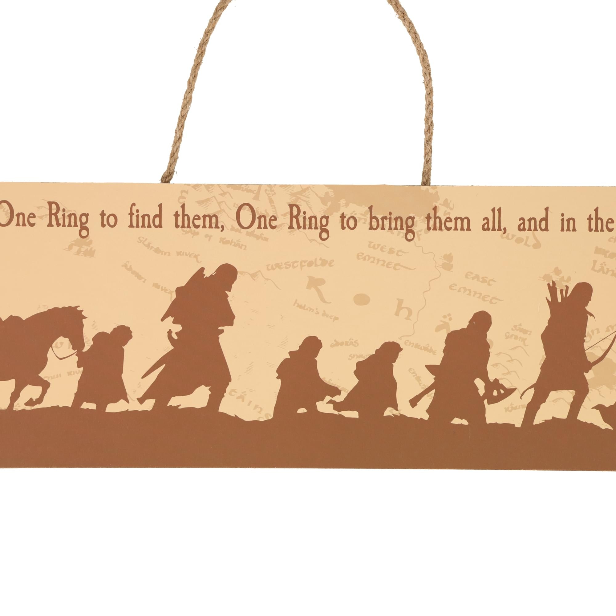 The Lord Of The Rings The Fellowship Framed Wooden Sign | 20 x 5 Inches