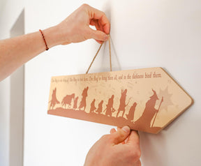 The Lord Of The Rings The Fellowship Framed Wooden Sign | 20 x 5 Inches