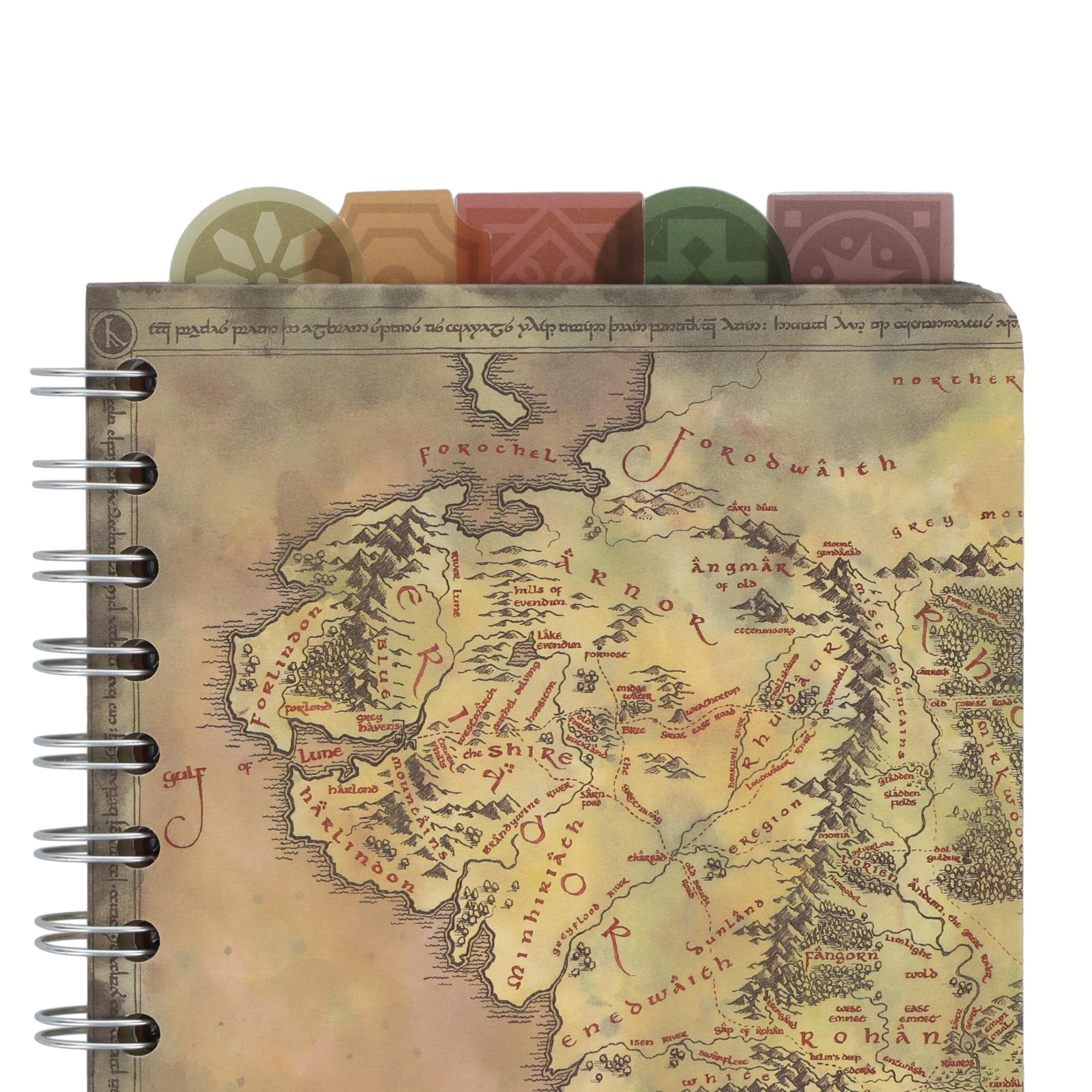 The Lord Of The Rings Map Of Middle-earth 5-Tab Spiral Notebook With 75 Sheets