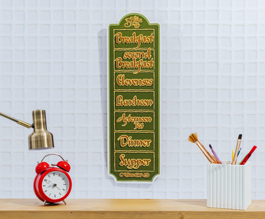 The Lord Of The Rings Hobbit Daily Schedule Wooden Sign | 20 x 6 Inches