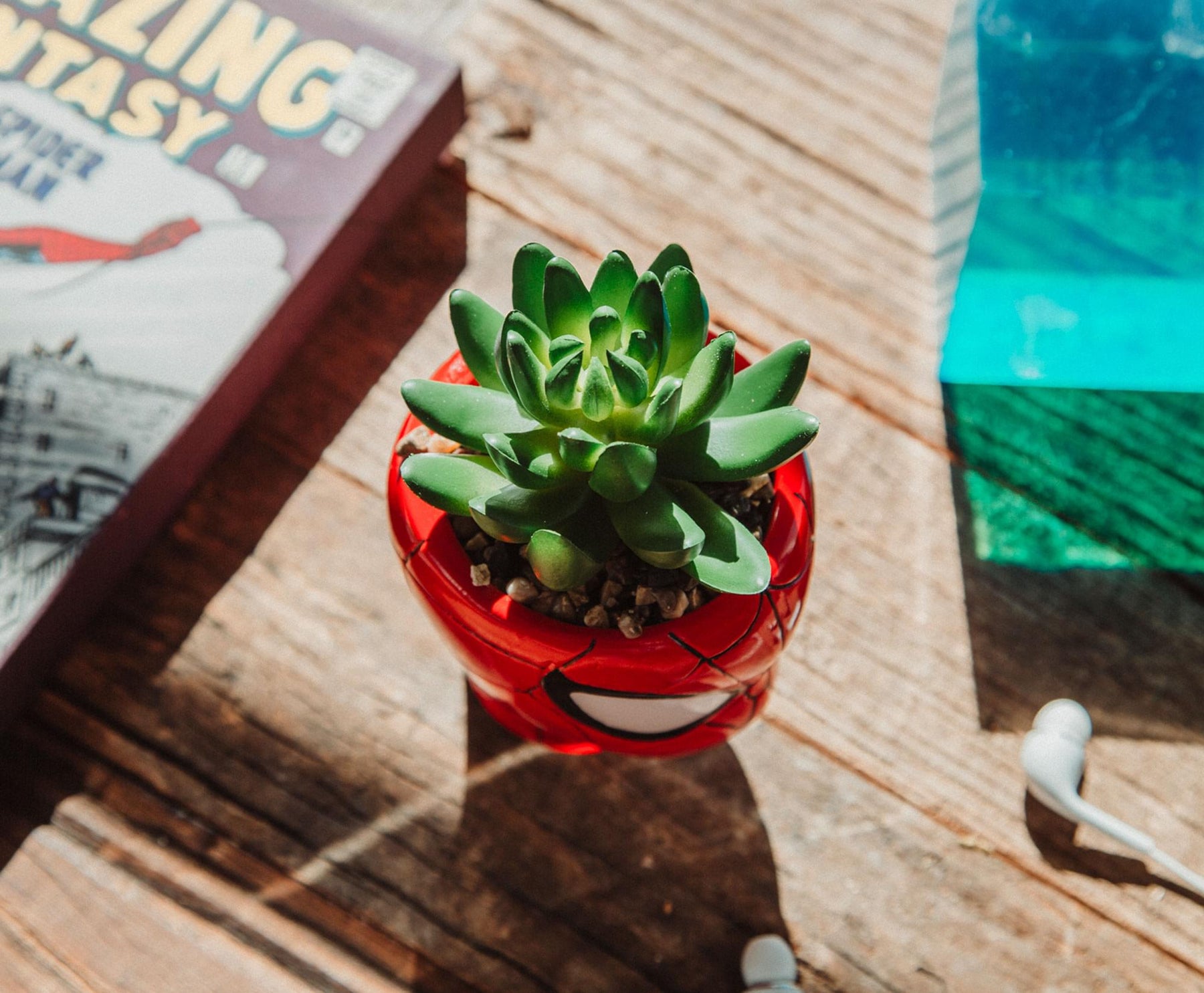 Marvel Comics Spider-Man 3-Inch Ceramic Mini Planter With Artificial Succulent