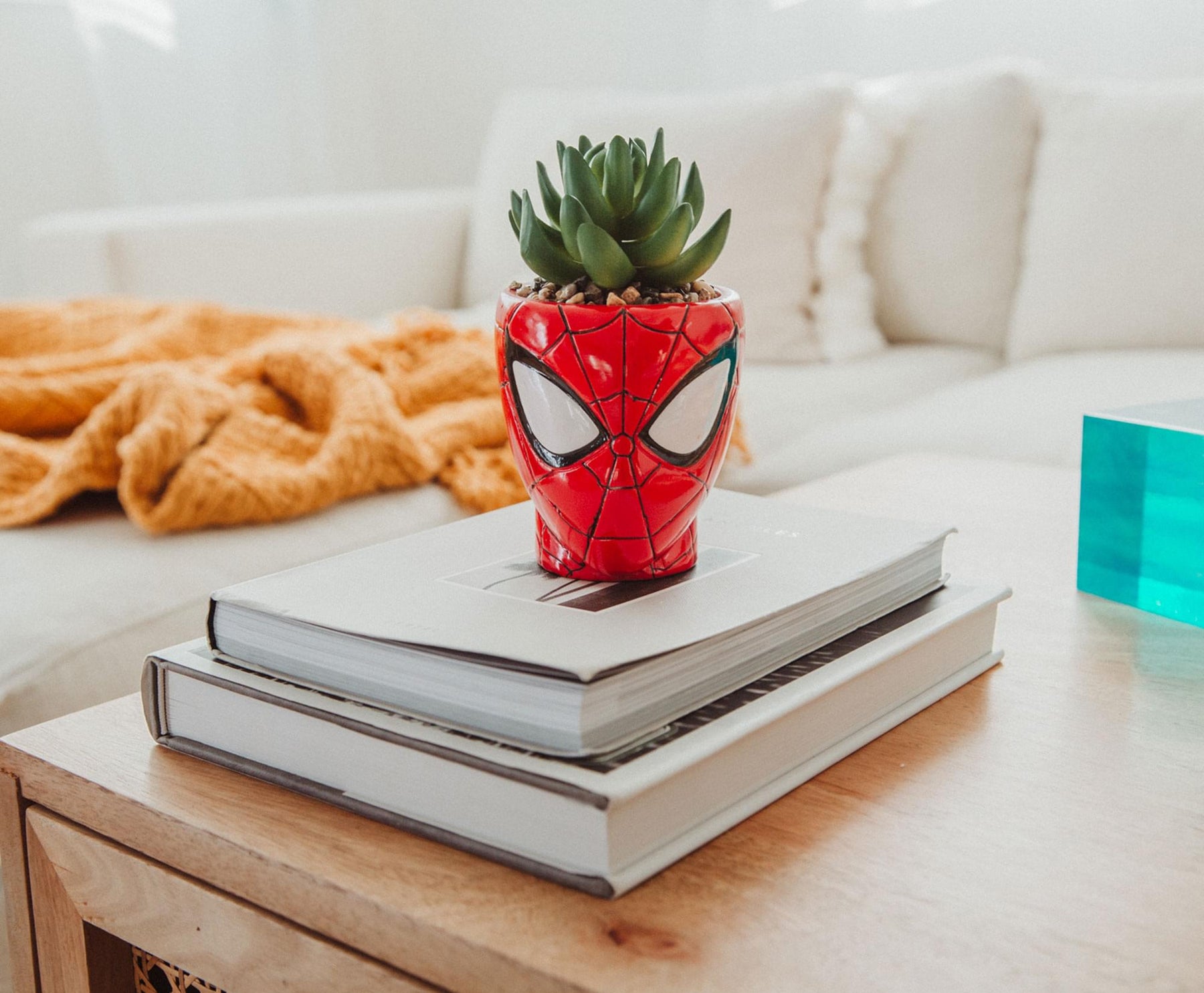 Marvel Comics Spider-Man 3-Inch Ceramic Mini Planter With Artificial Succulent