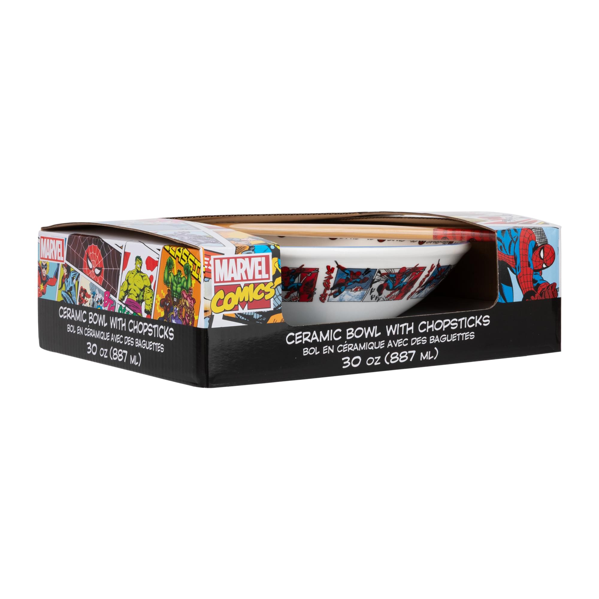 Marvel Spider-Man Manga Panels 30-Ounce Ramen Bowl and Chopstick Set