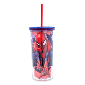 Marvel Comics Spider-Man Carnival Cup With Lid And Straw | Holds 20 Ounces