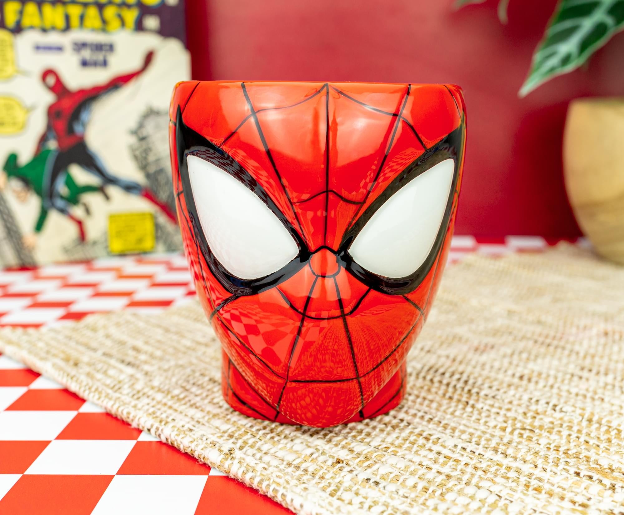 Marvel Spider-Man Head 3D Sculpted Ceramic Mug With Web Handle | Holds 30 Ounces