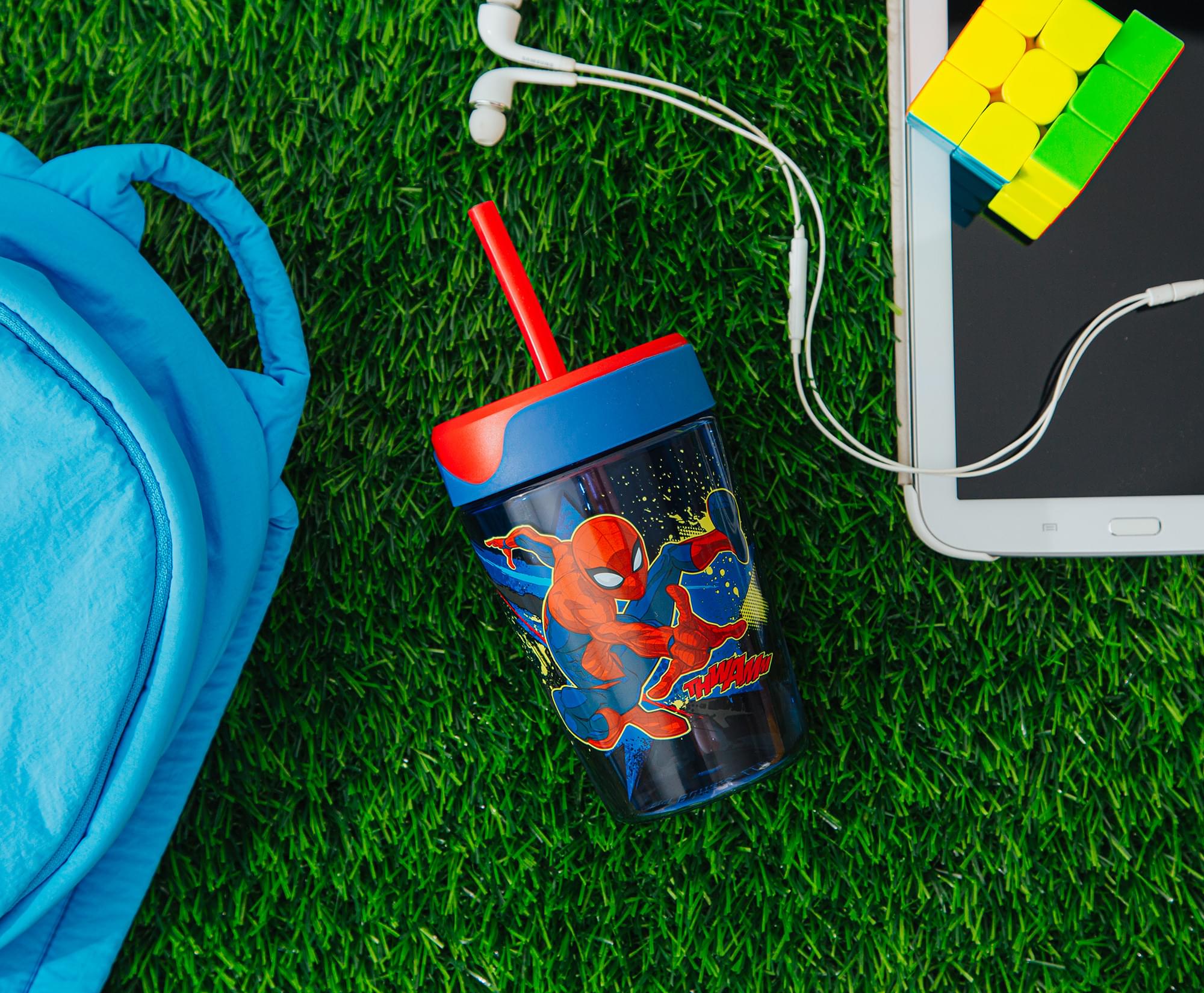 Marvel Spider-Man "Thwip" Kids Spill-Proof Tumbler With Straw | Holds 18 Ounces
