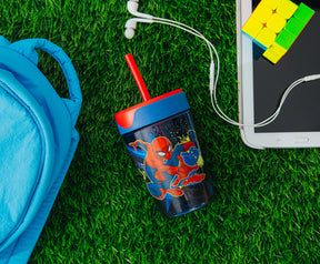 Marvel Spider-Man "Thwip" Kids Spill-Proof Tumbler With Straw | Holds 18 Ounces