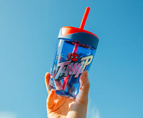Marvel Spider-Man "Thwip" Kids Spill-Proof Tumbler With Straw | Holds 18 Ounces