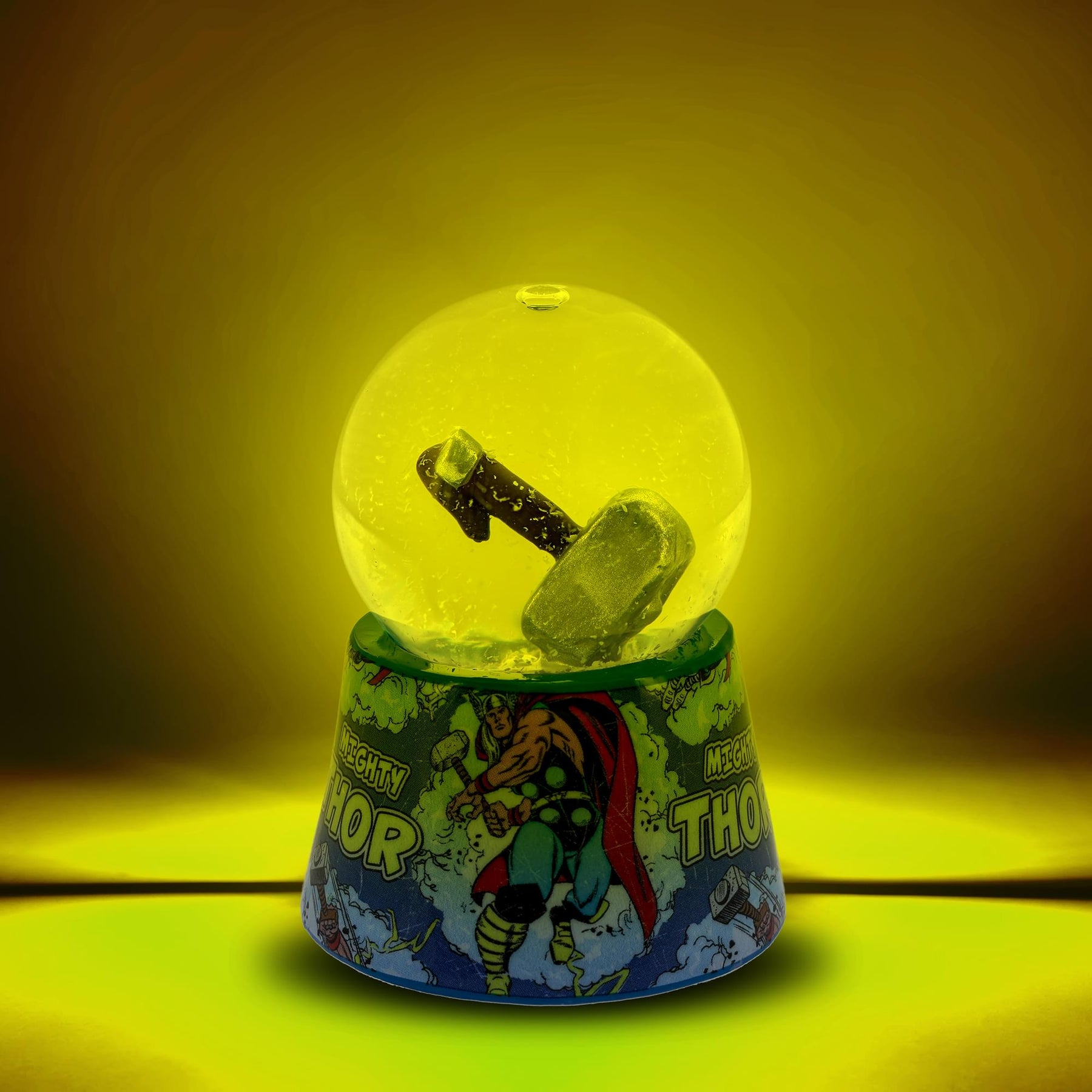 Marvel Thor's Hammer Mjolnir 3-Inch Mini Light-Up Snow Globe
