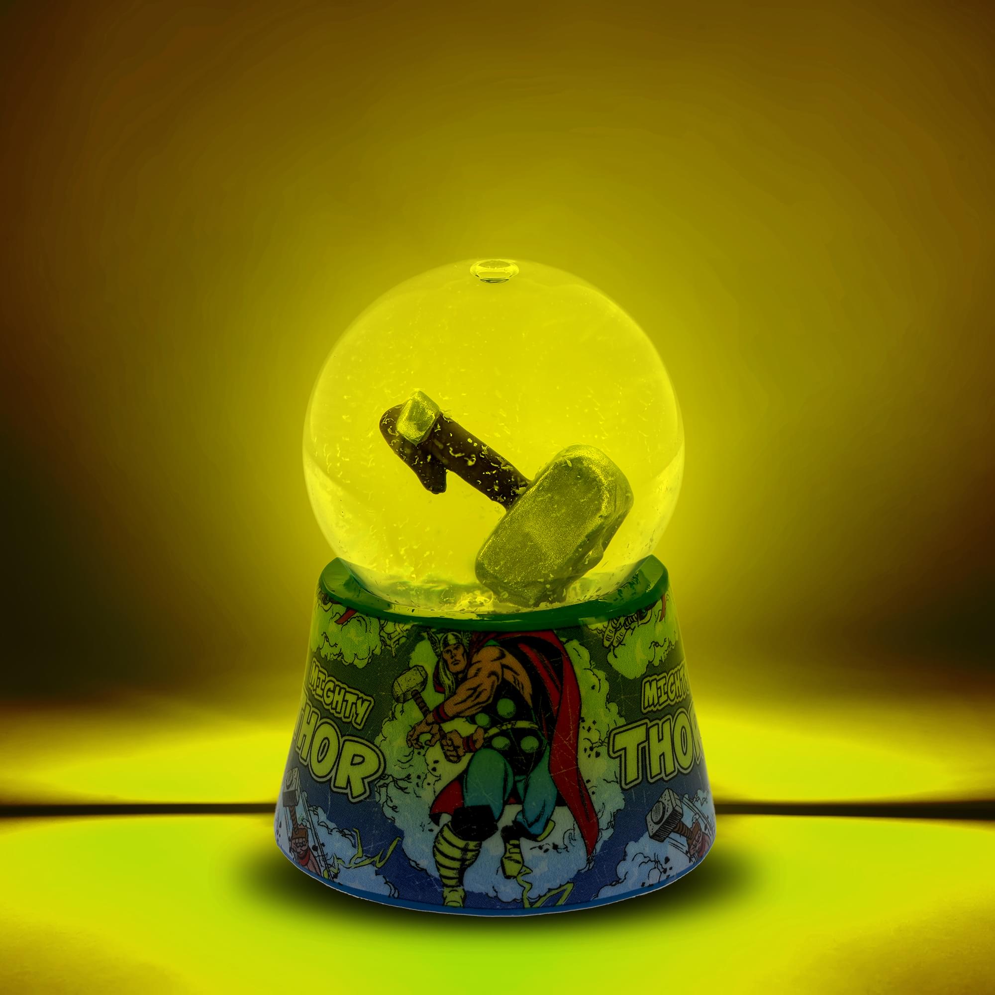 Marvel Thor's Hammer Mjolnir 3-Inch Mini Light-Up Snow Globe