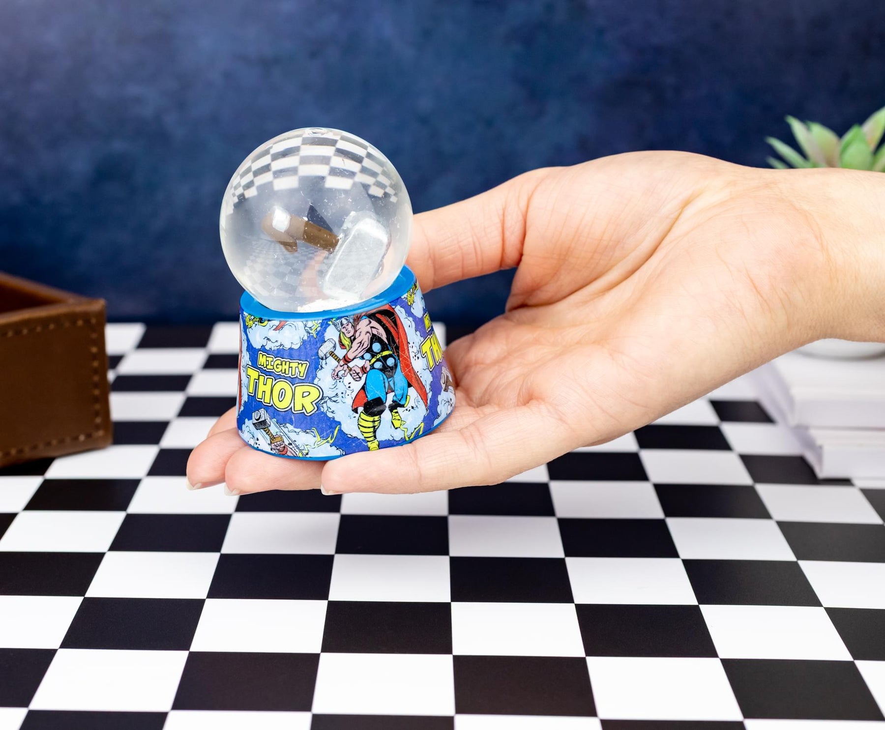 Marvel Thor's Hammer Mjolnir 3-Inch Mini Light-Up Snow Globe