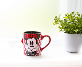 Disney Minnie Mouse Rock the Dots Ceramic Coffee Mug | Holds 14 Ounces