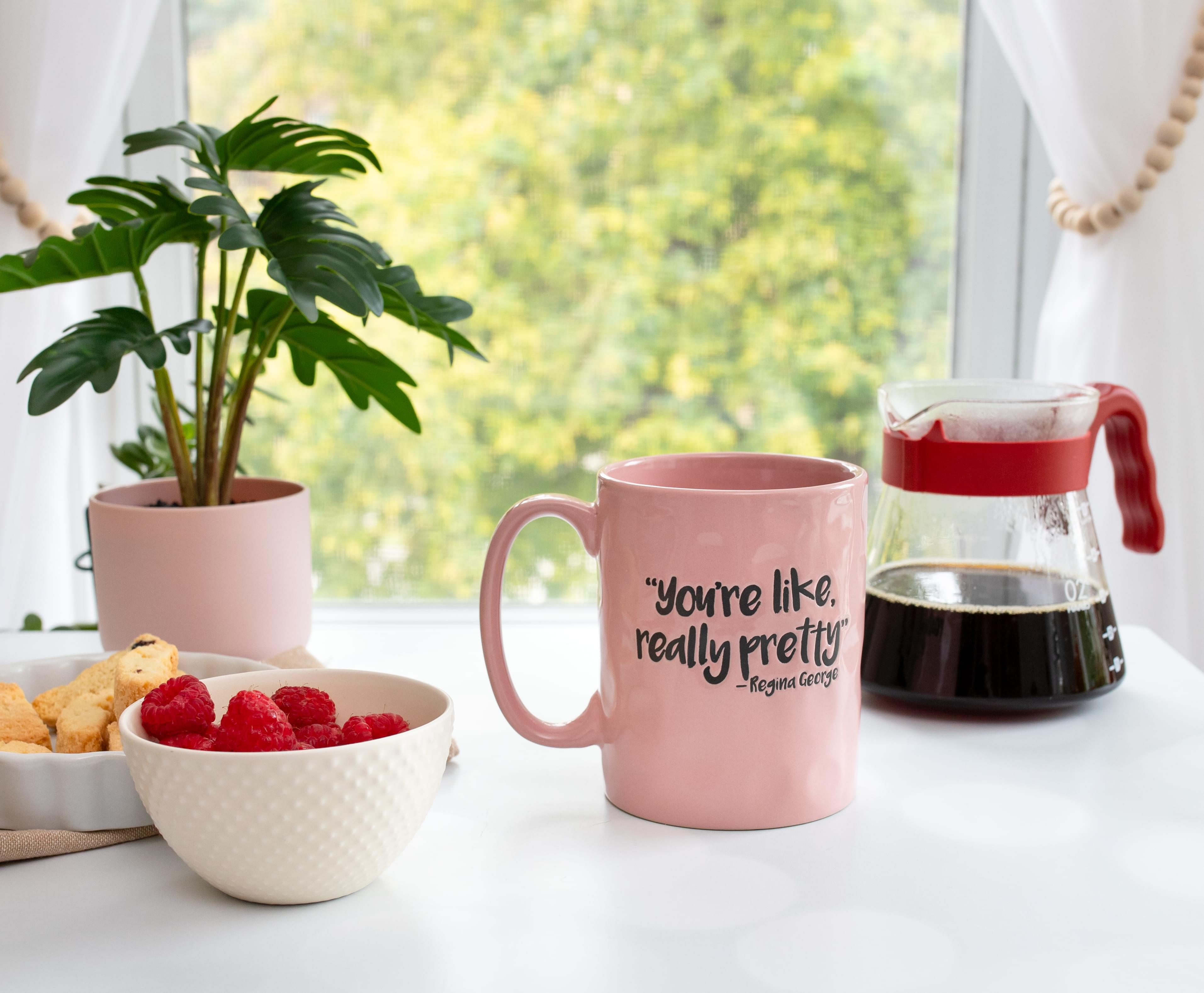 Mean Girls "Really Pretty" Wax Resist Ceramic Pottery Mug | Holds 18 Ounces