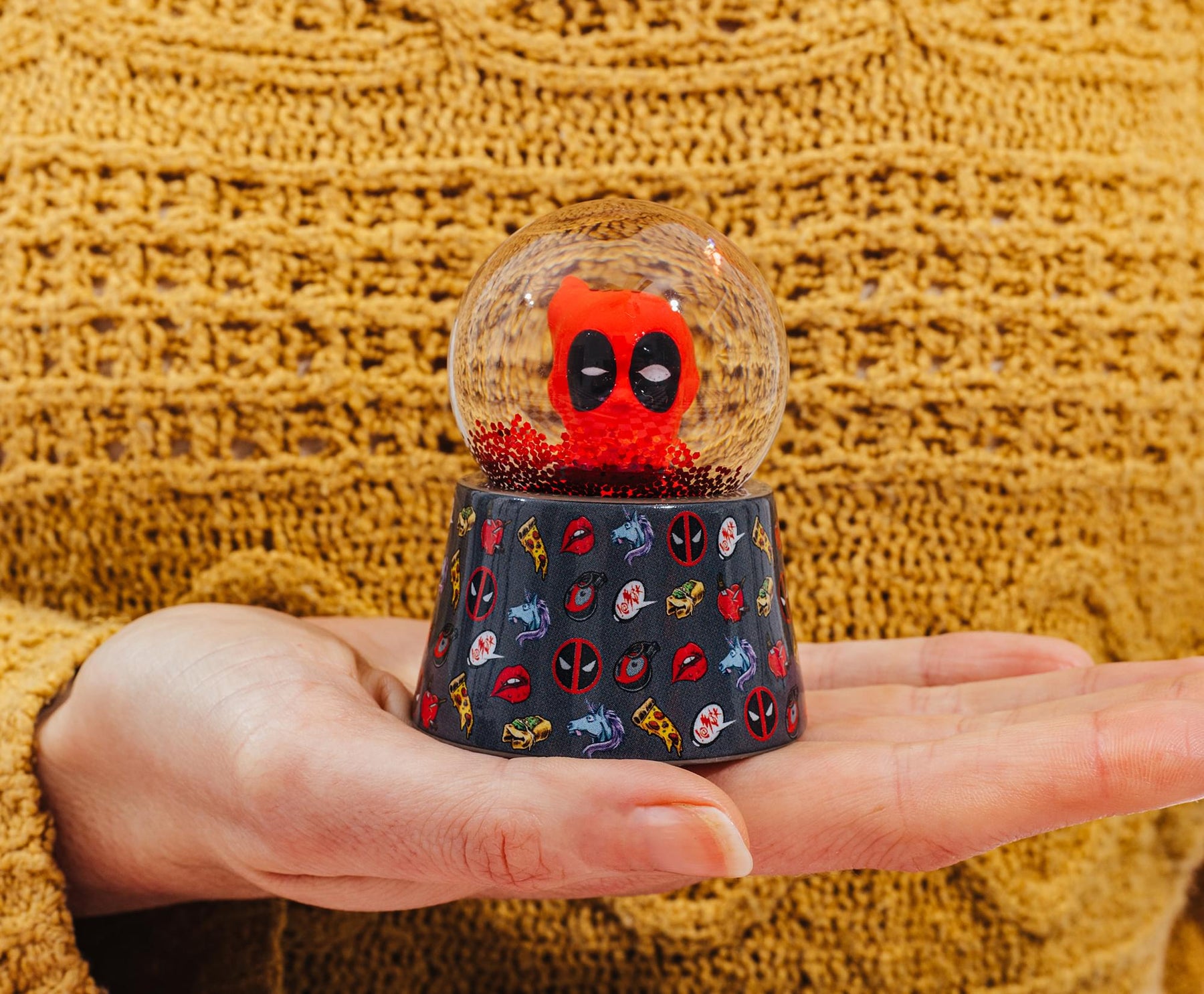 Marvel Deadpool 3-Inch Mini Light-Up Snow Globe