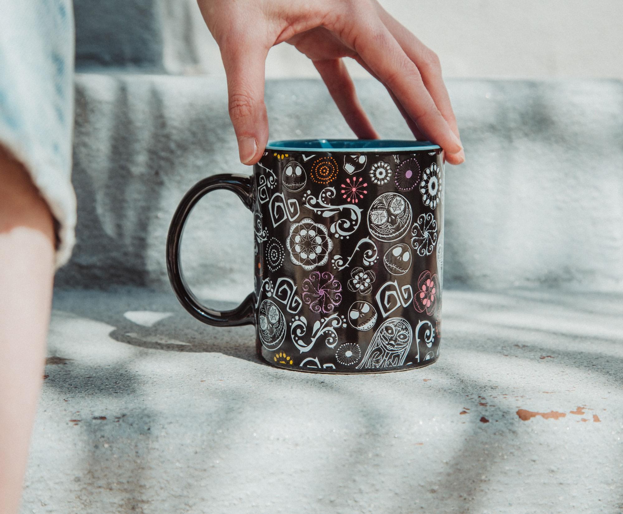Disney The Nightmare Before Christmas Sugar Skulls Ceramic Mug | Holds 20 Ounces