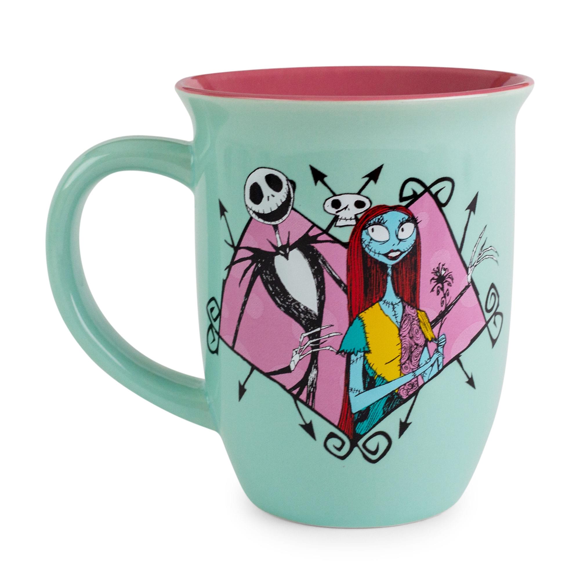 Disney Nightmare Before Christmas Jack and Sally 20-Ounce Wide Rim Ceramic Mug