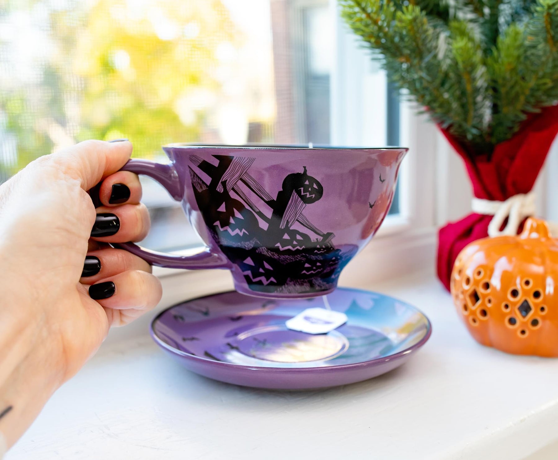 Disney The Nightmare Before Christmas Spiral Hill Ceramic Teacup and Saucer Set