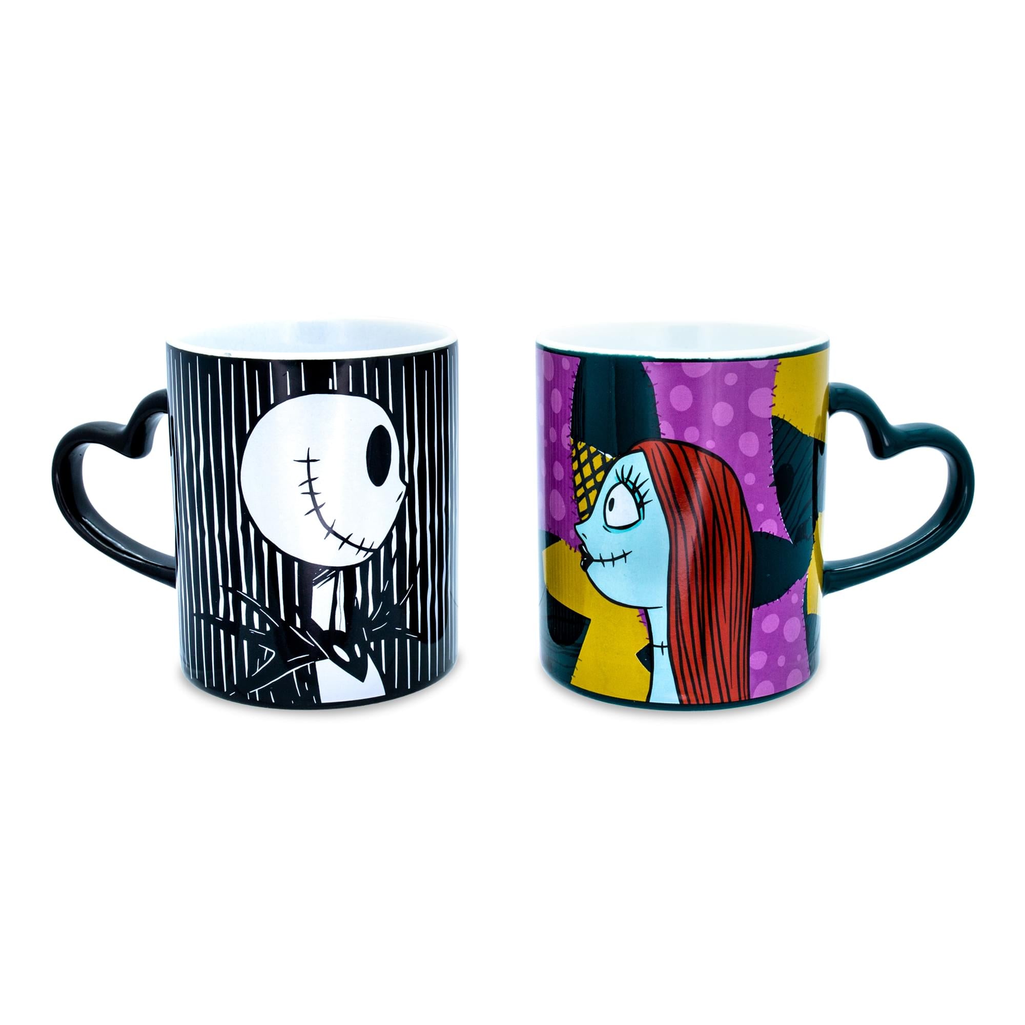 Disney Nightmare Before Christmas Jack and Sally Mug Set | Each Holds 14 Ounces