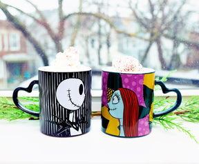 Disney Nightmare Before Christmas Jack and Sally Mug Set | Each Holds 14 Ounces