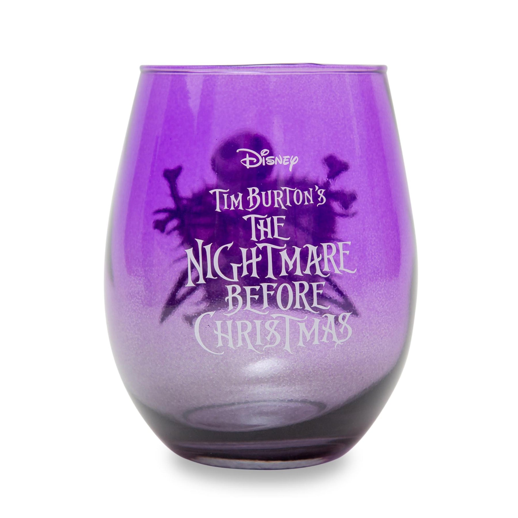 Disney Nightmare Before Christmas Jack Skellington Purple Stemless Wine Glass