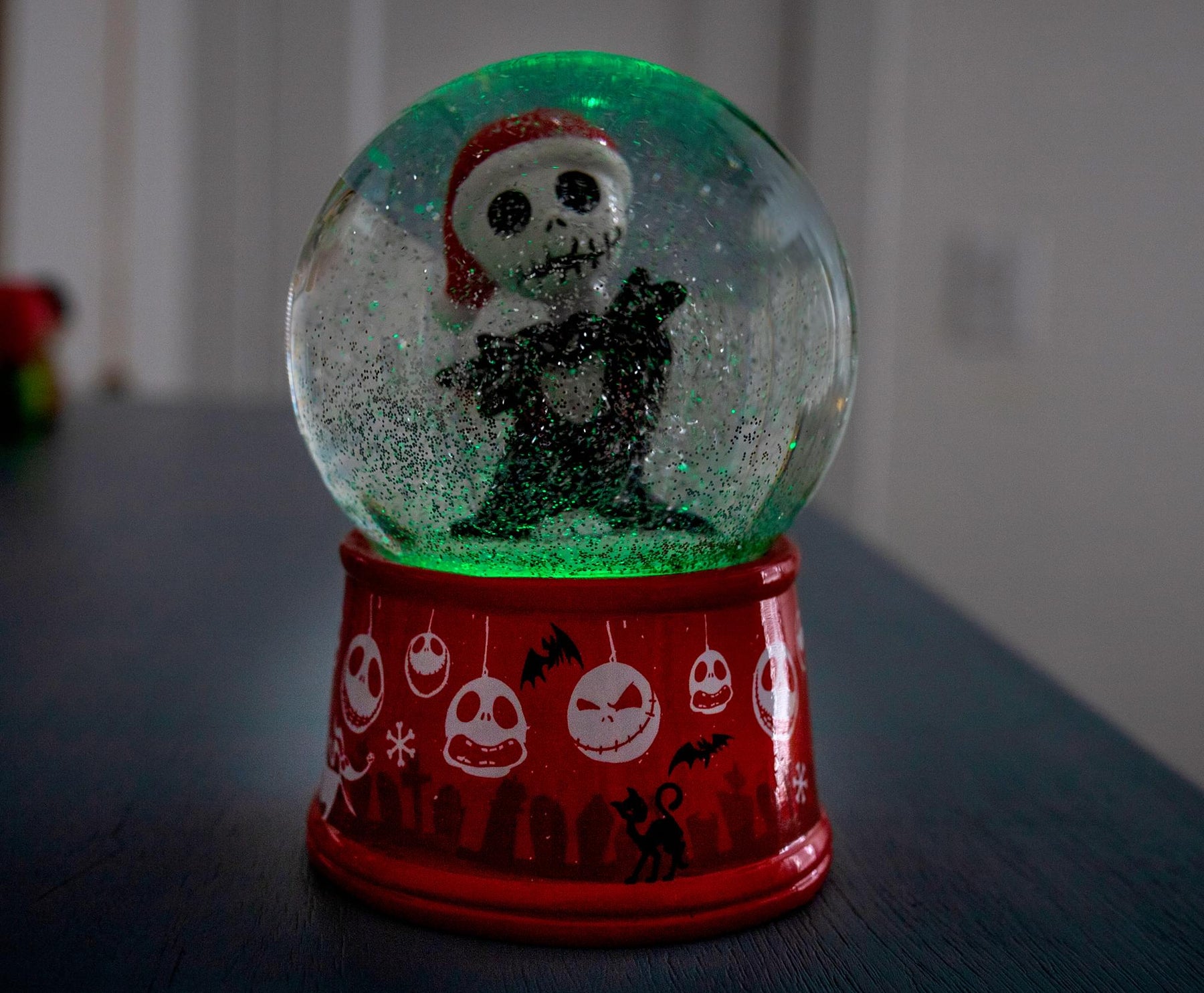 Disney The Nightmare Before Christmas Santa Jack 6-Inch Light-Up Snow Globe