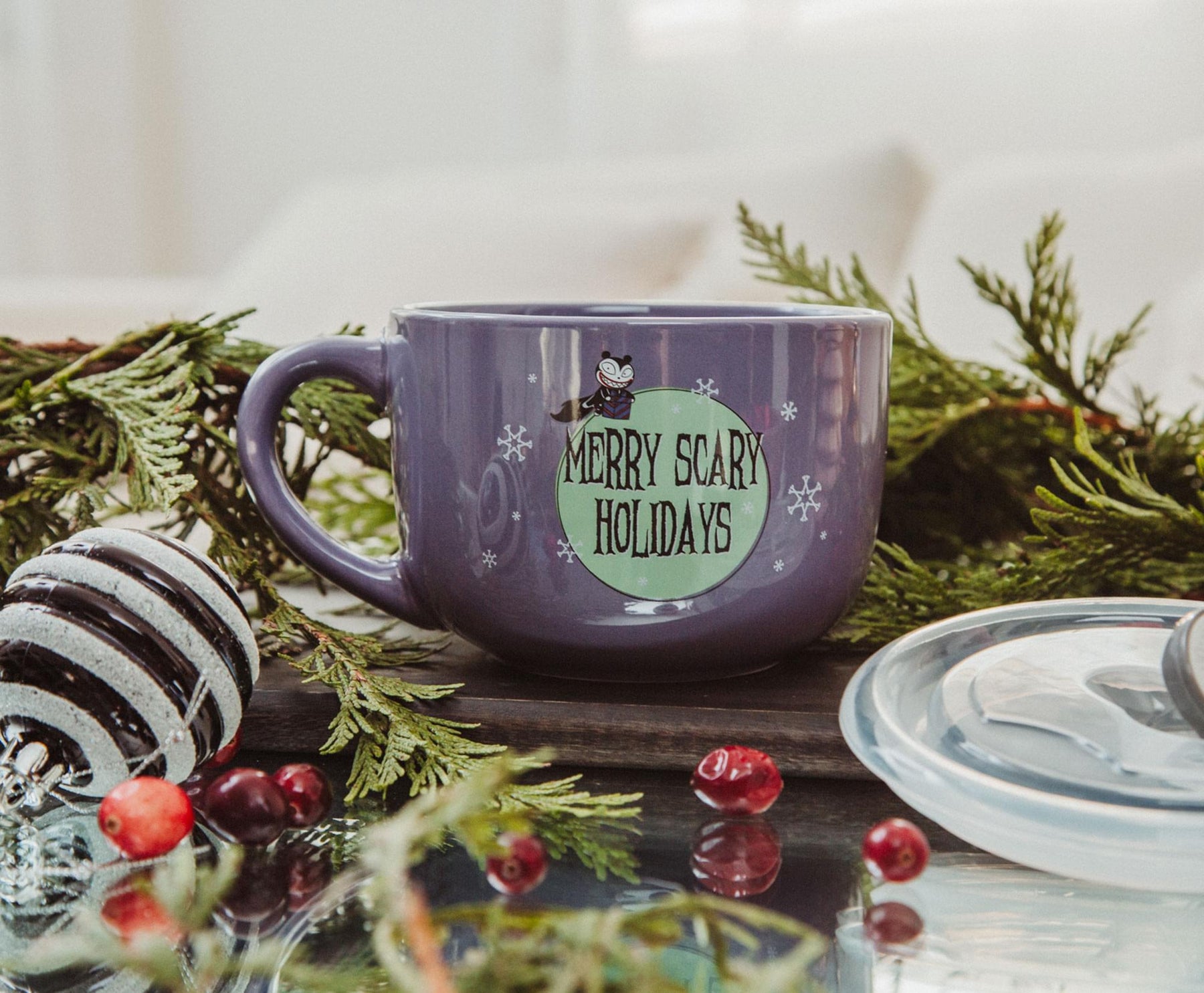 Disney The Nightmare Before Christmas "Merry Scary" Ceramic Soup Mug With Lid