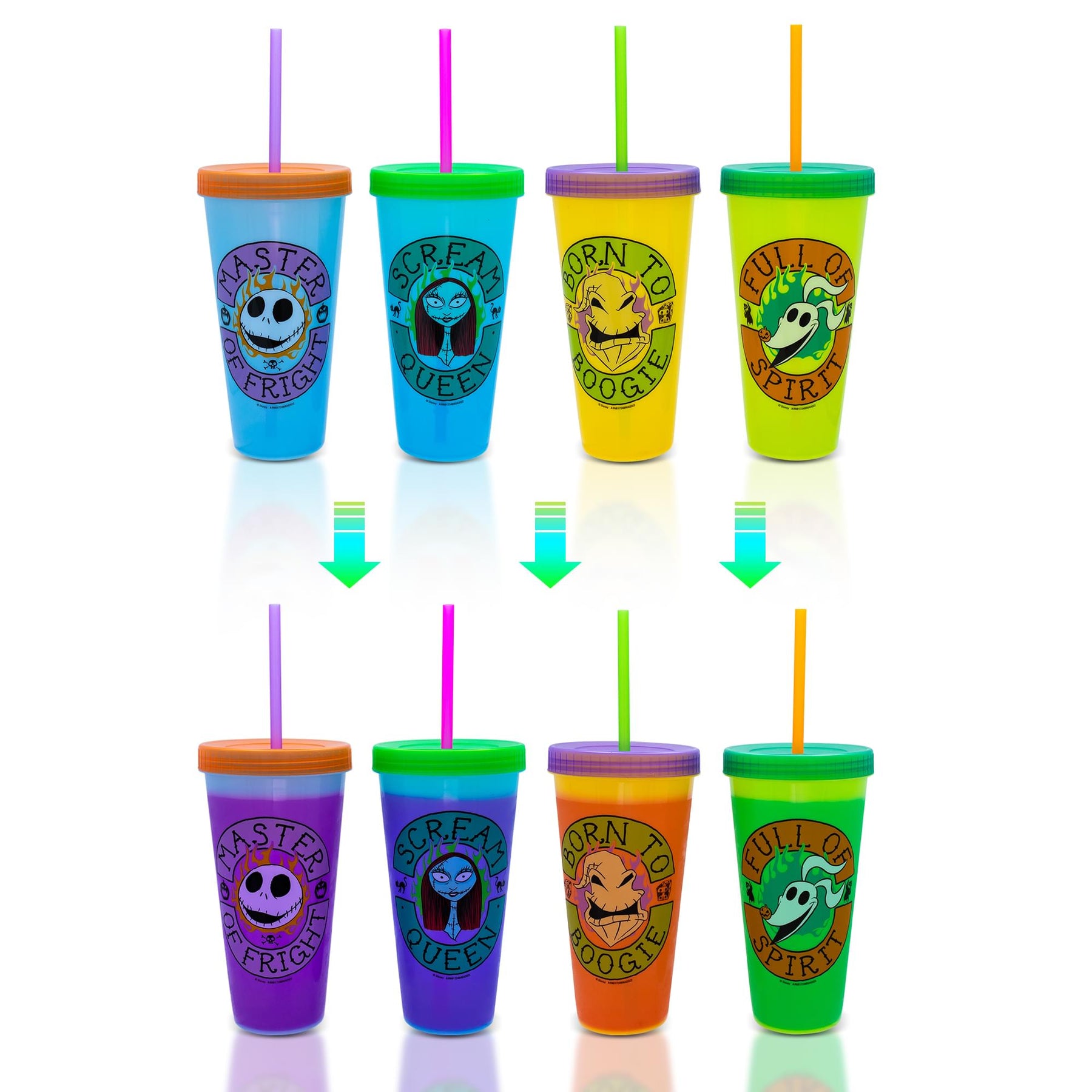 CHRISTMAS COLOR CHANGING Cups Tumbler with Lid Straw Reusable Cups