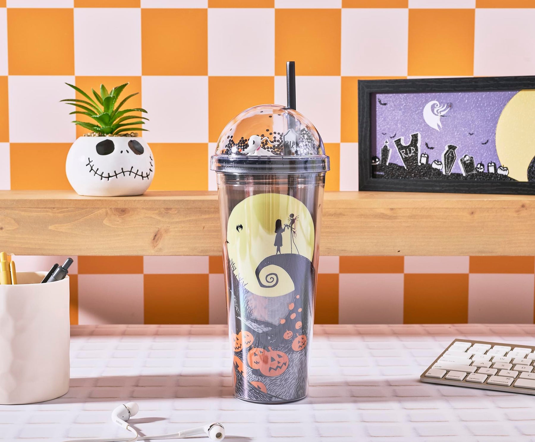 Disney The Nightmare Before Christmas Zero 24-Ounce Carnival Cup With Straw