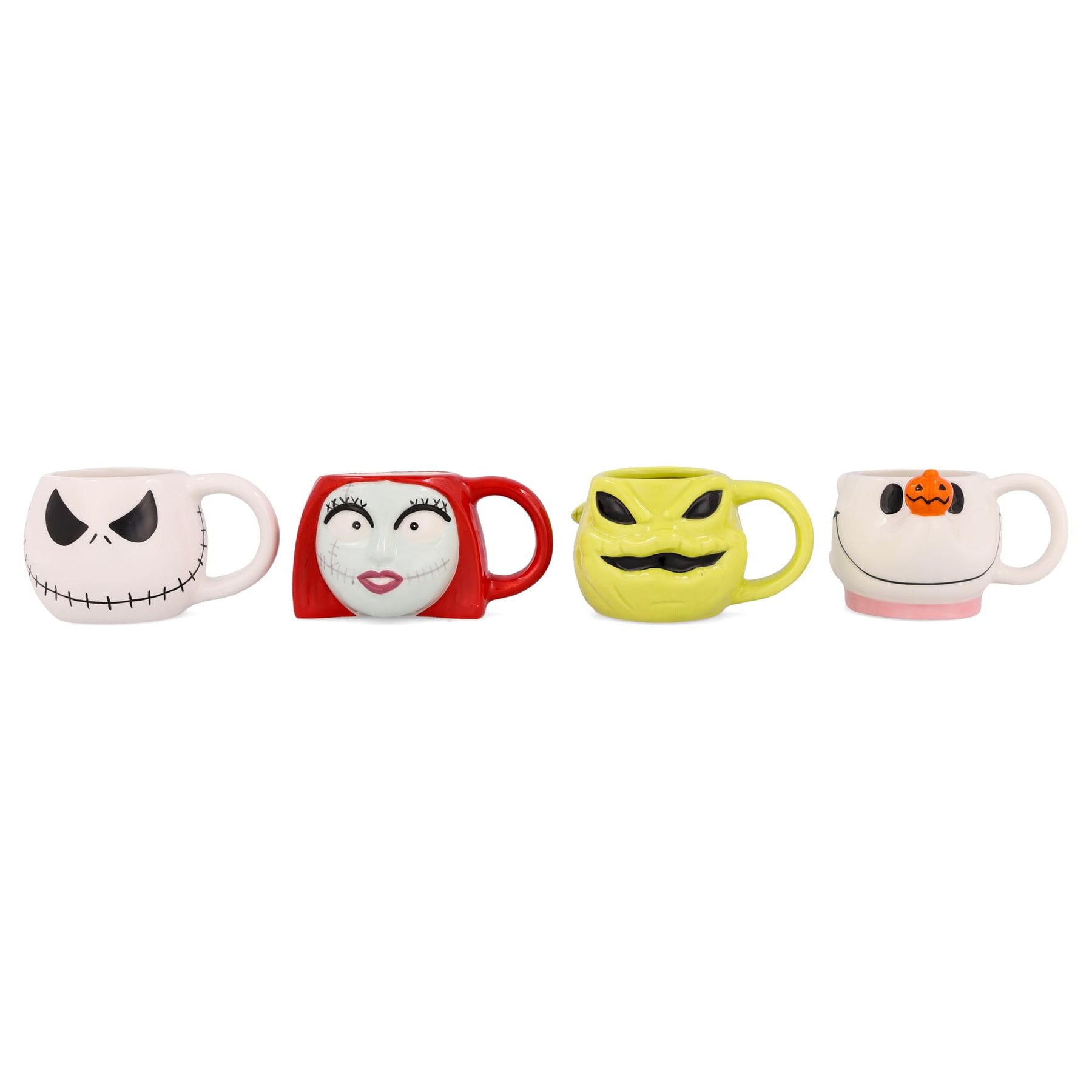 Disney The Nightmare Before Christmas 4-Piece Sculpted Mug Set | Holds 4 Ounces