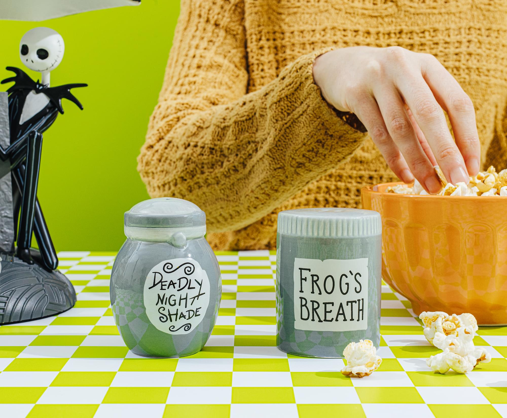 Disney The Nightmare Before Christmas Sally Jars Salt and Pepper Shaker Set | 3H x 2.25W x 2.25L Inches