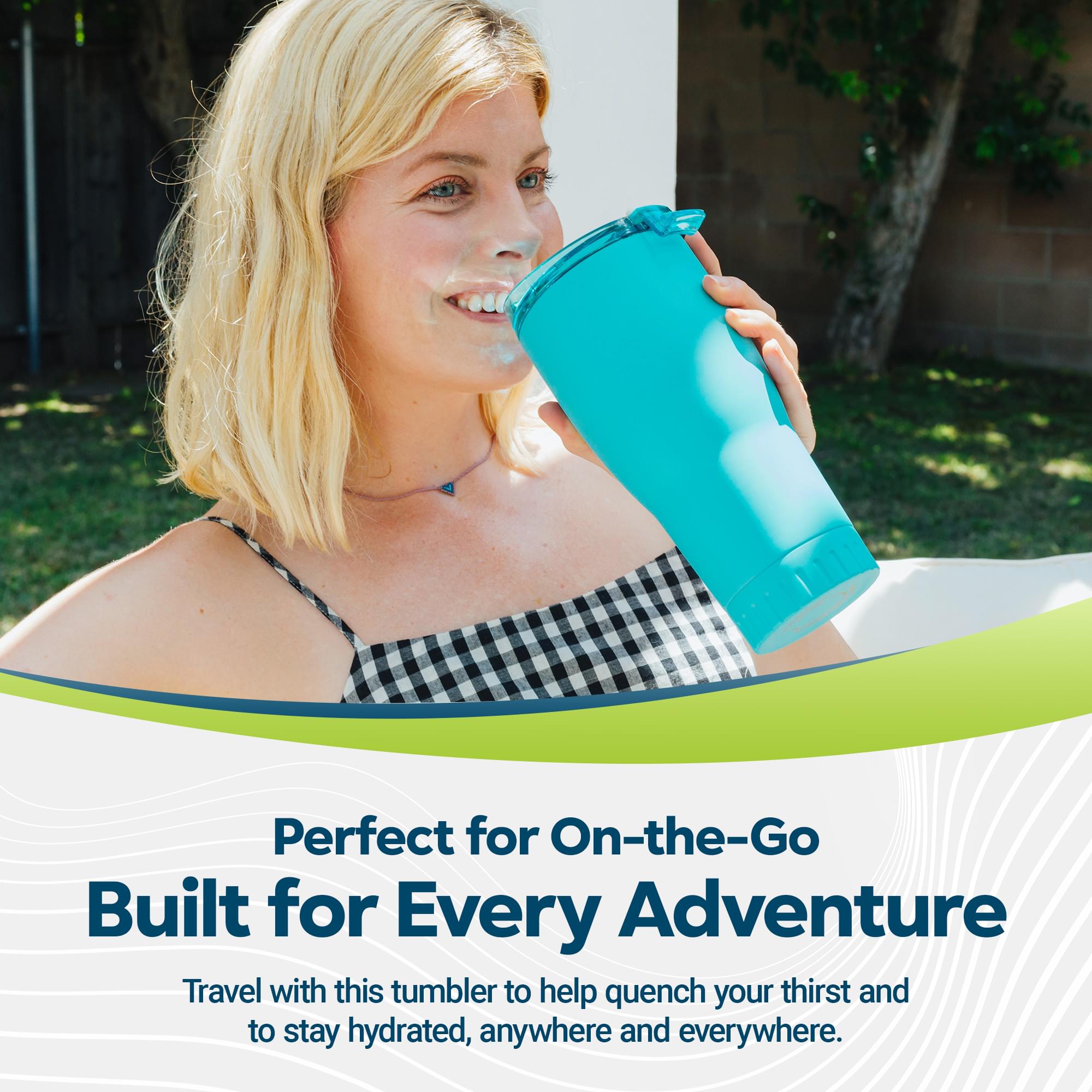 Matte Teal Stainless Steel Tumbler With Flip Lid | Holds 30 Ounces