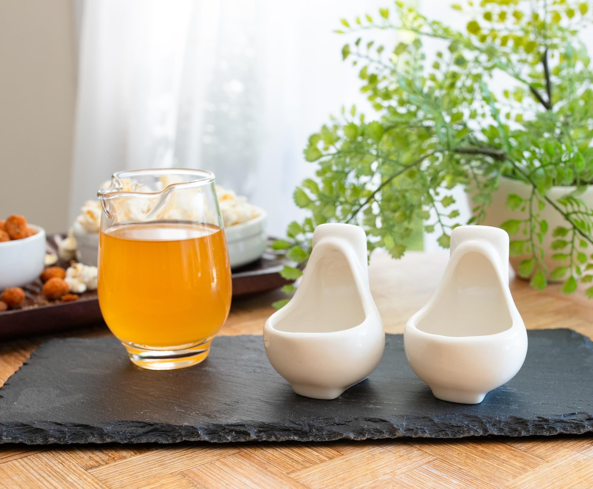 Urinal 1-Ounce Sculpted Ceramic Shot Glasses | Set of 2