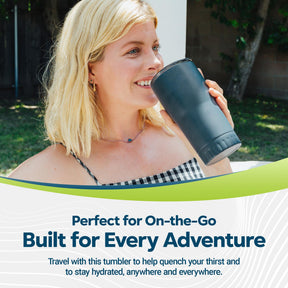 Matte Gray Stainless Steel Tumbler With Open-Sip Lid | Holds 20 Ounces