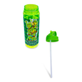 Teenage Mutant Ninja Turtles Water Bottle With Flip-Up Straw | Holds 20 Ounces