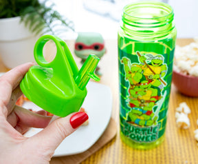Teenage Mutant Ninja Turtles Water Bottle With Flip-Up Straw | Holds 20 Ounces