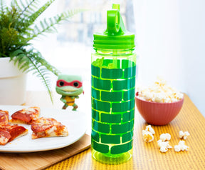 Teenage Mutant Ninja Turtles Water Bottle With Flip-Up Straw | Holds 20 Ounces