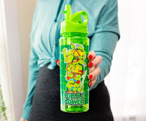 Teenage Mutant Ninja Turtles Water Bottle With Flip-Up Straw | Holds 20 Ounces