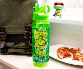 Teenage Mutant Ninja Turtles Water Bottle With Flip-Up Straw | Holds 20 Ounces