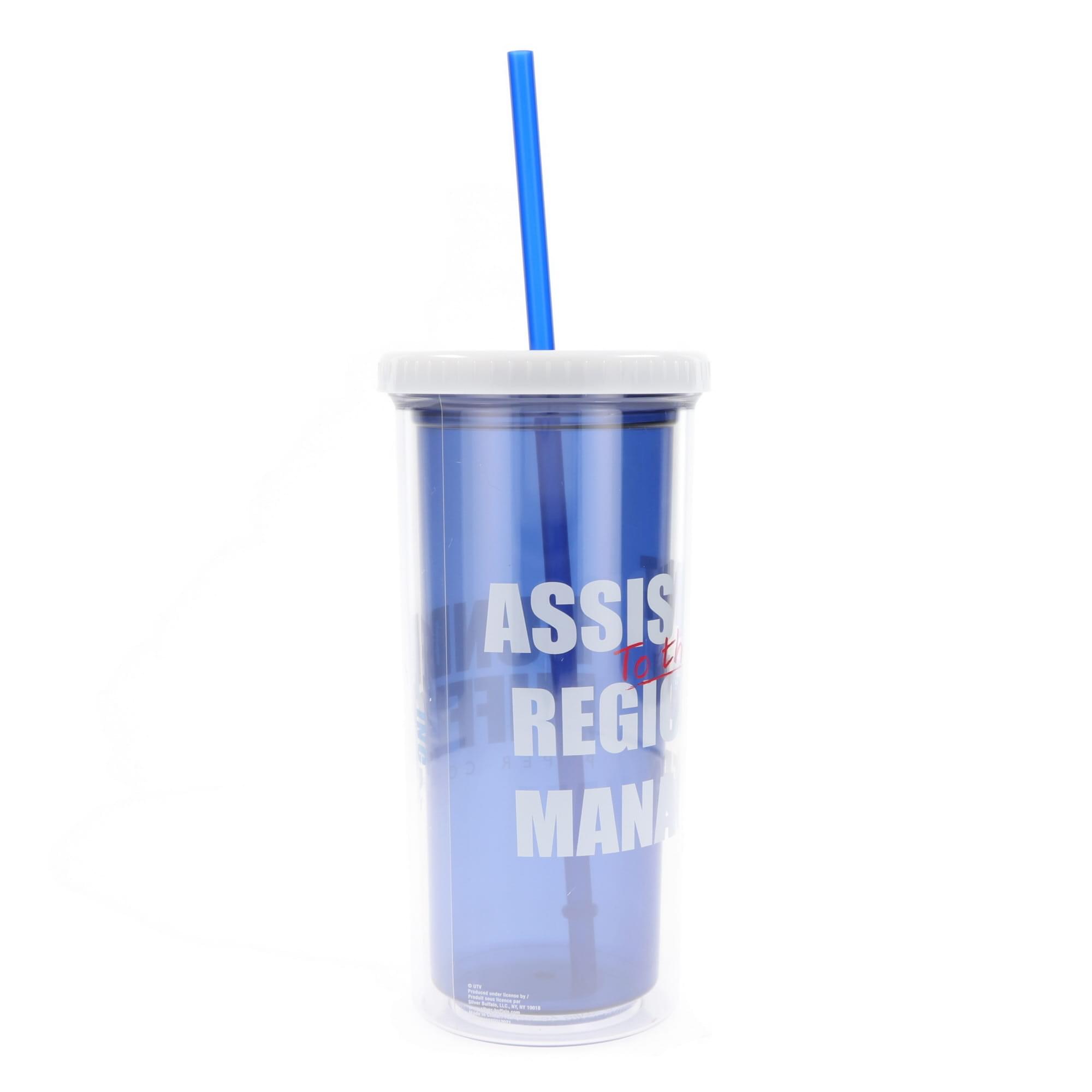 The Office Dunder Mifflin Plastic Carnival Cup With Straw | Hold 20 Ounces