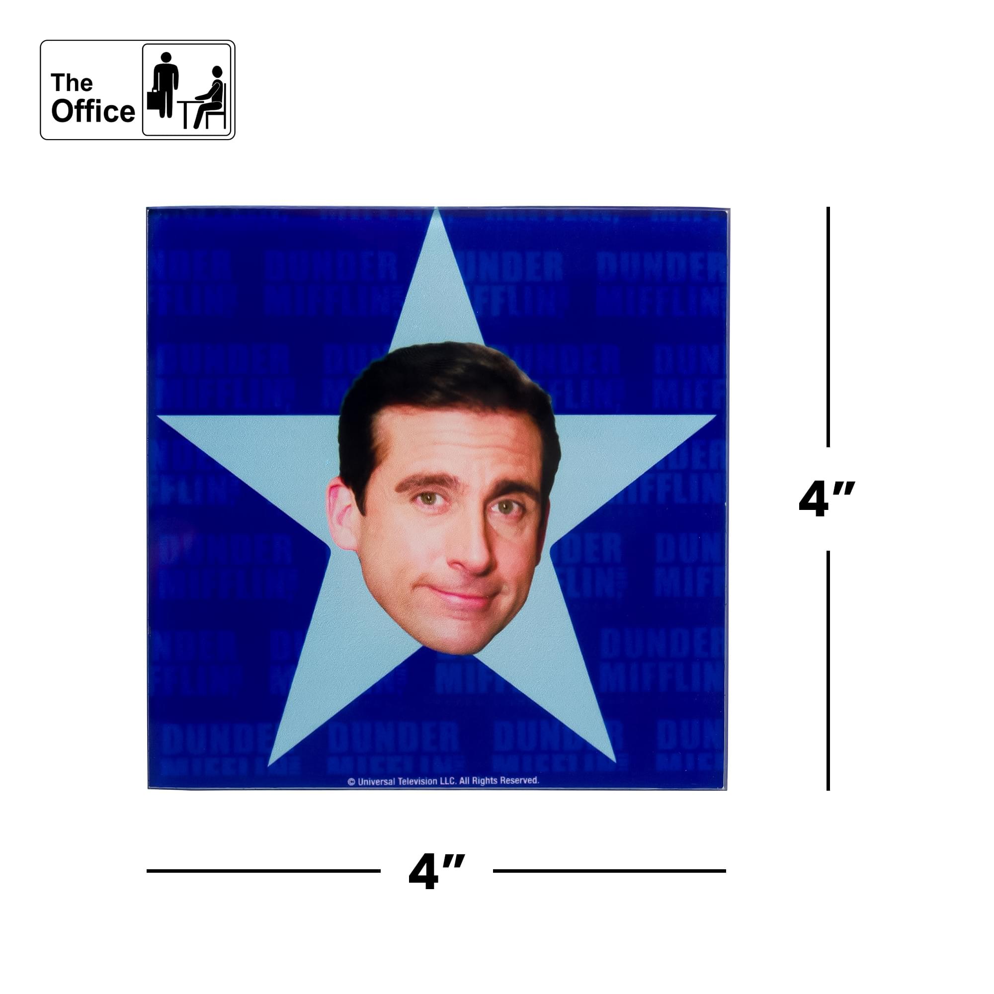 The Office Star Faces Glass Drink Coasters | Set of 4