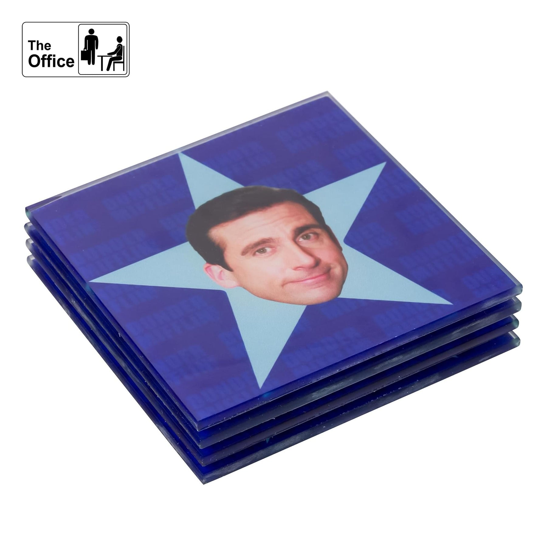 The Office Star Faces Glass Drink Coasters | Set of 4