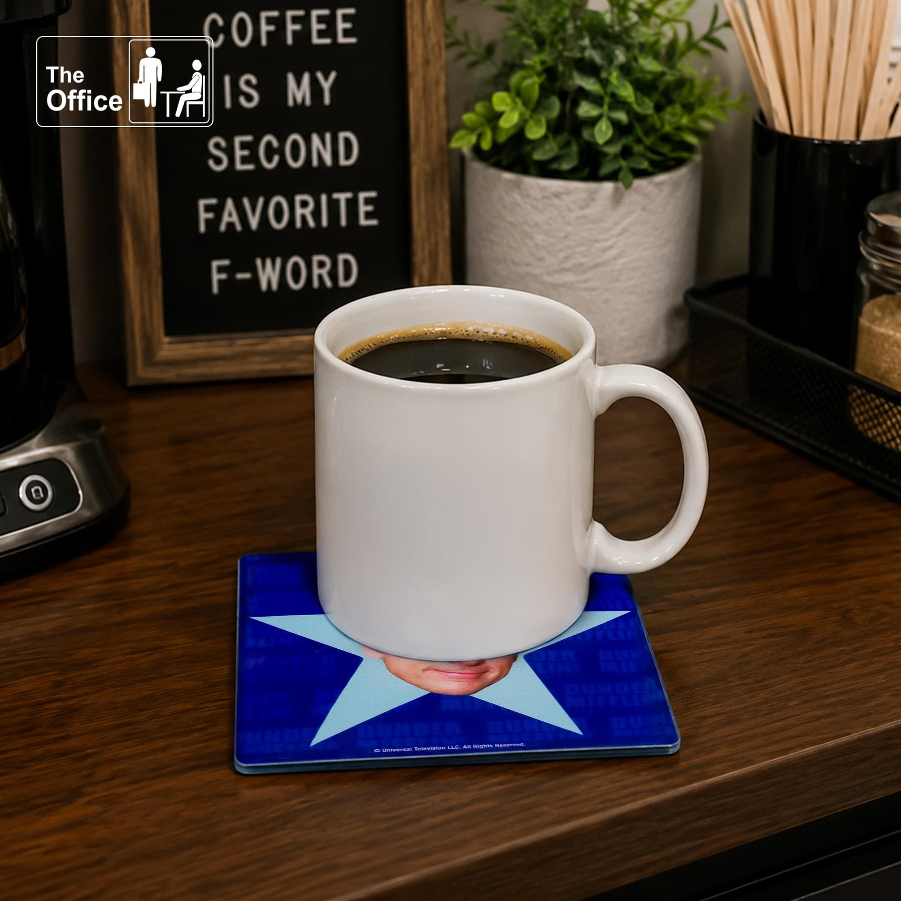 The Office Star Faces Glass Drink Coasters | Set of 4