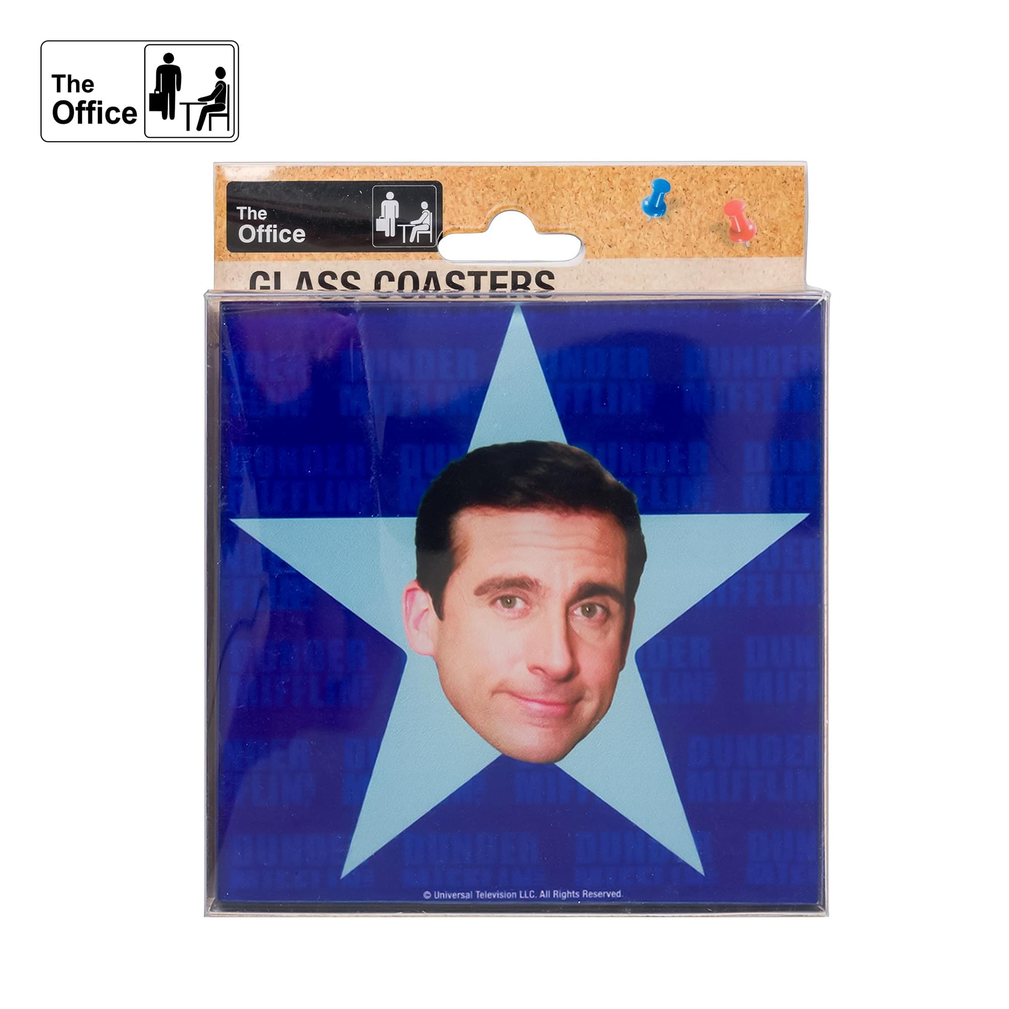 The Office Star Faces Glass Drink Coasters | Set of 4