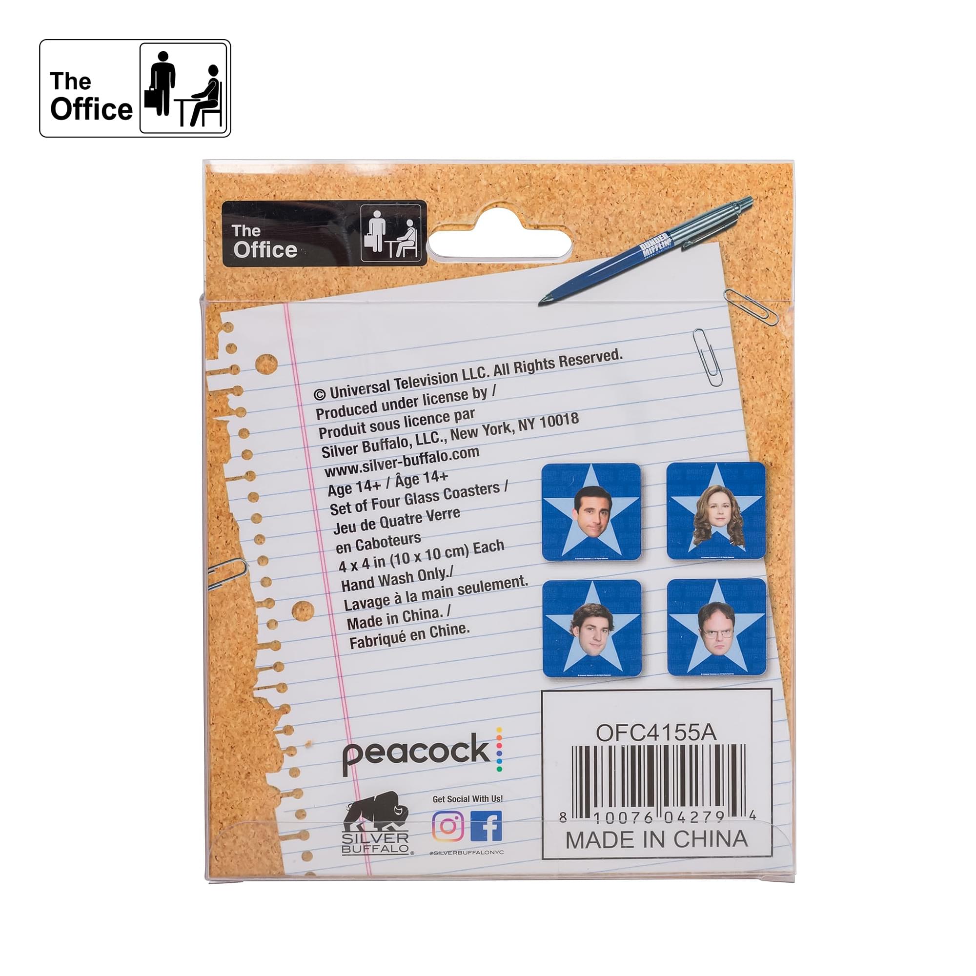 The Office Star Faces Glass Drink Coasters | Set of 4