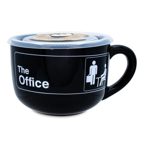 The Office Title Sign Ceramic Soup Mug With Lid | Holds 24 Ounces