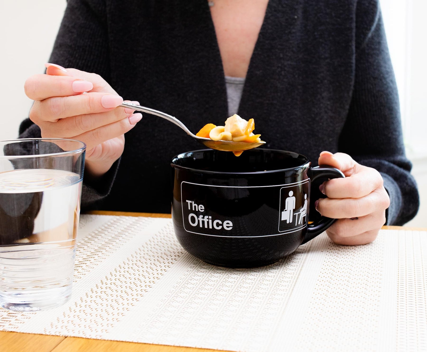 The Office Title Sign Ceramic Soup Mug With Lid | Holds 24 Ounces