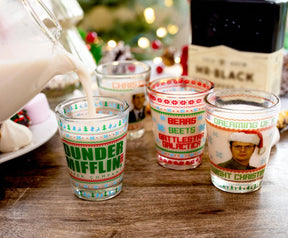 The Office Dunder Mifflin Holiday 2-Ounce Mini Shot Glasses | Set of 4