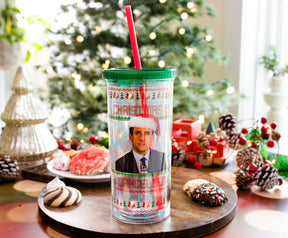 The Office "Christmas Is Cancelled" Carnival Cup With Lid and Straw | Holds 20 Ounces